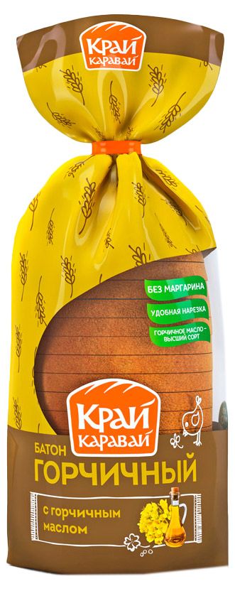 

Батон Край Каравай горчичный с горчичным маслом в нарезке
