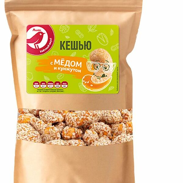 Кешью Ашан Красная птица с медом и кунжутом, 150г