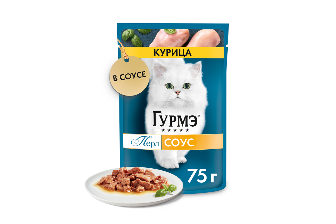 

Влажный корм для кошек Гурмэ Перл Нежное филе с курицей в соусе 75 г