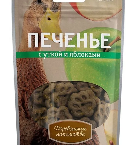 Печенье с уткой и яблоками 110 гр