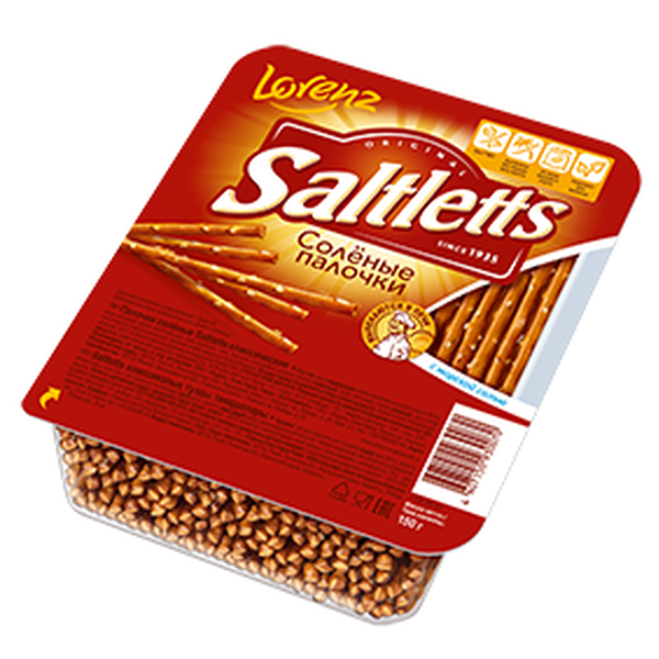 Палочки Классические соленые Lorenz Saltletts, 150 г