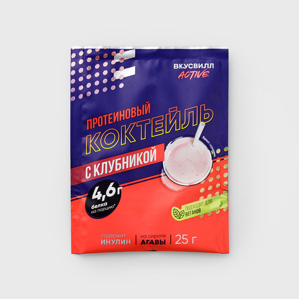 Коктейль протеиновый с клубникой