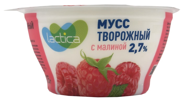 

Мусс творожный Lactica с малиной 2.7% 115 г