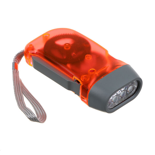 Ермак фонарик динамический 3 led, пластик, 9,5х5 см