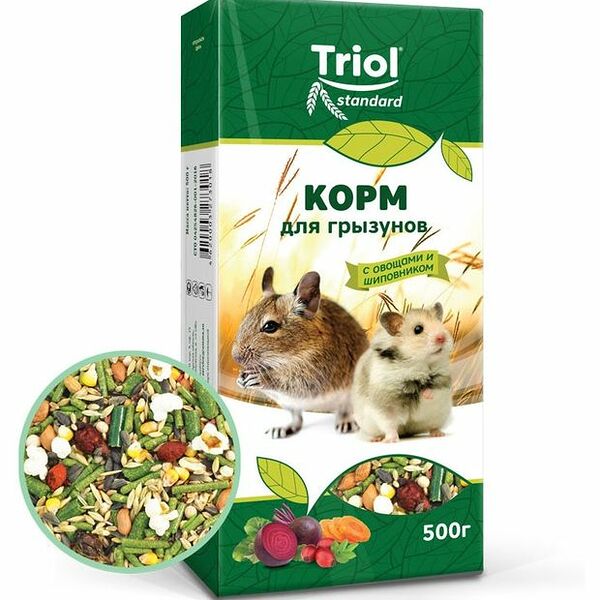 Корм для грызунов Triol с овощами и шиповником 500 г