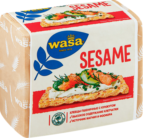 

Хлебцы пшеничные Wasa Sesame с посыпкой из жареного кунжута 200 г