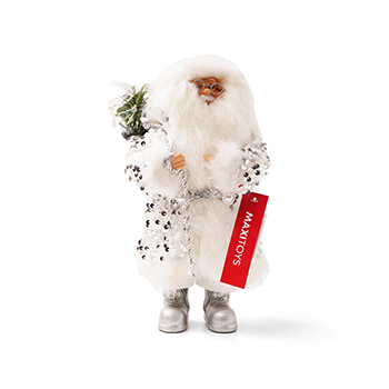 

Статуэтка Дед Мороз в длинной серебряной шубе с подарками 30 см, Китай