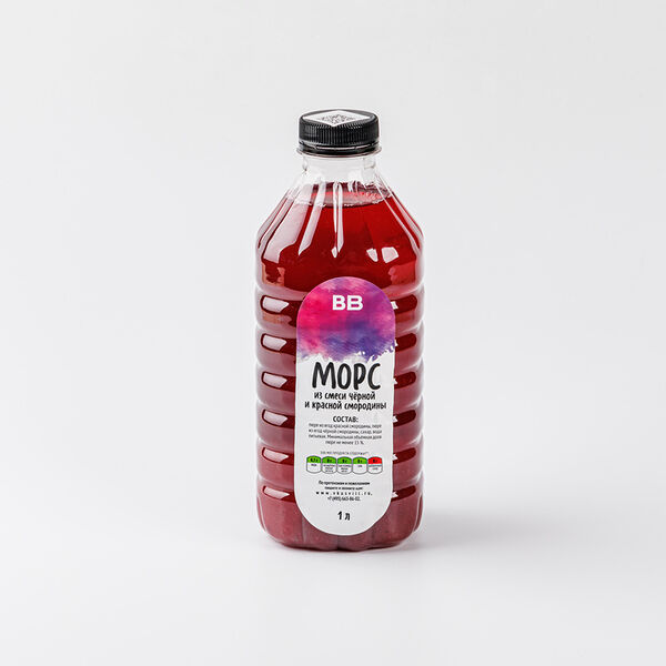 Морс из смеси черной и красной смородины, 1л