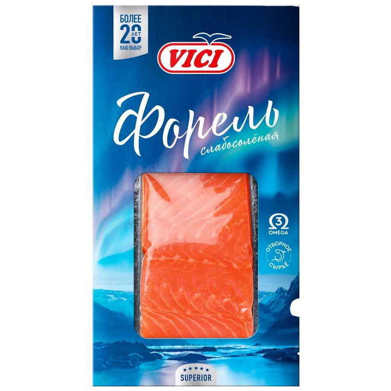 

Форель радужная Vici филе-кусок слабосоленая 200 г