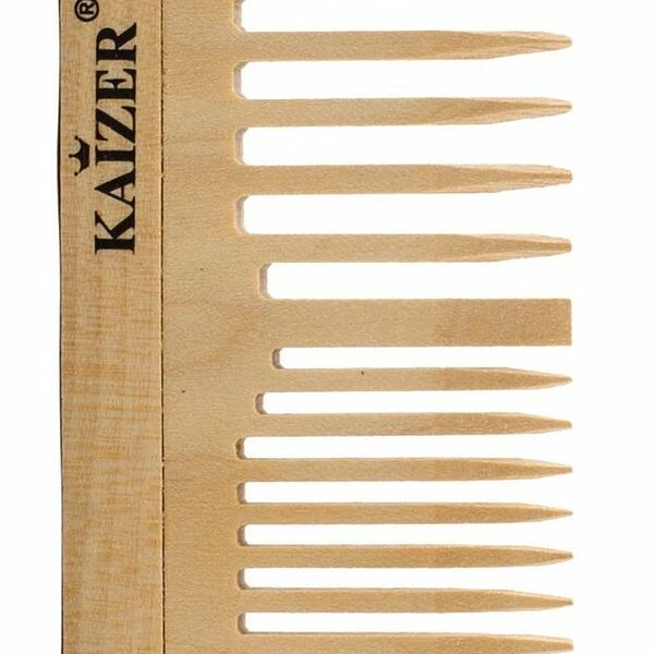 Расческа - гребень Kaizer деревянная комбинированная 19 см арт. 801032 