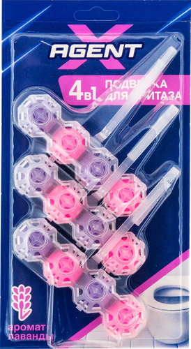 

Подвеска для унитаза Agent X 4в1 аромат Лаванда 3х50 г