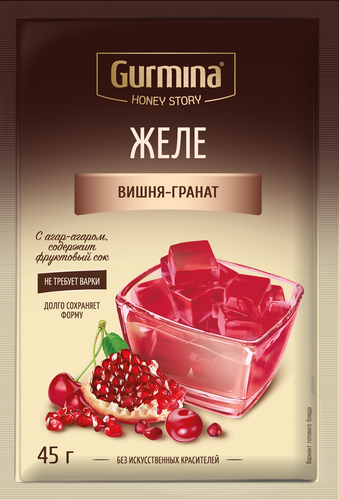 

Смесь для приготовления желе Gurmina вишня-гранат 45 г