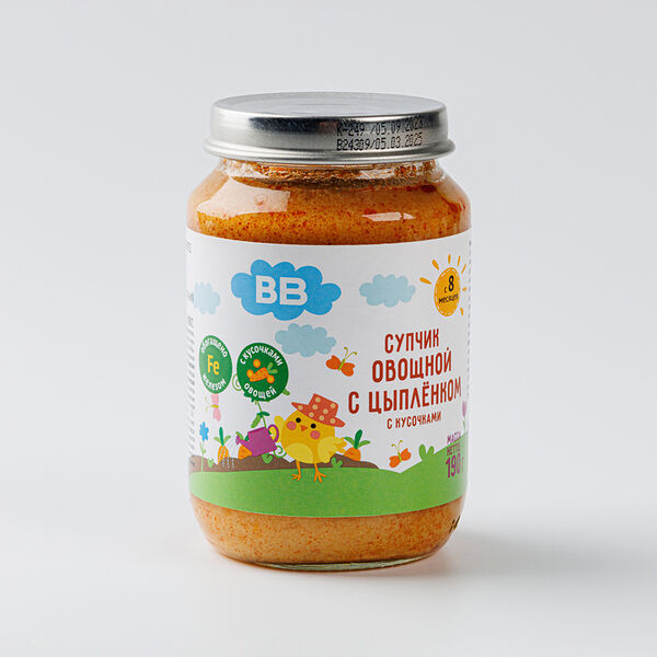 Супчик овощной с цыпленком, с кусочками