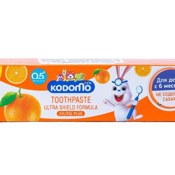 Детская зубная паста LION THAILAND с 6 месяцев Kodomo с ароматом апельсина, 65 г