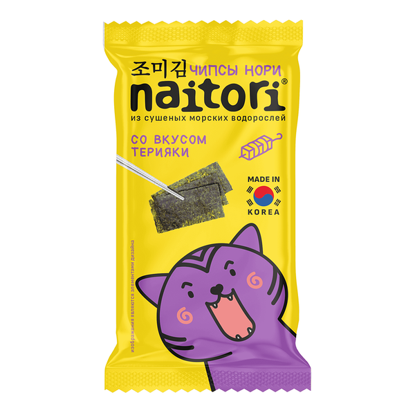Чипсы Naitori из морских водорослей со вкусом терияки 3г