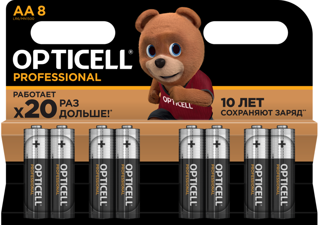 

Батарейки Opticell Professional AA, арт. 5052007, 8 шт.