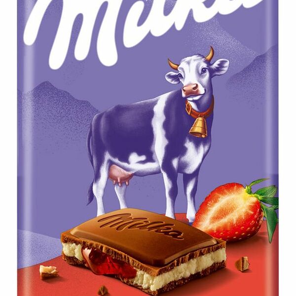 Шоколад молочный Milka Клубника со сливками 80г
