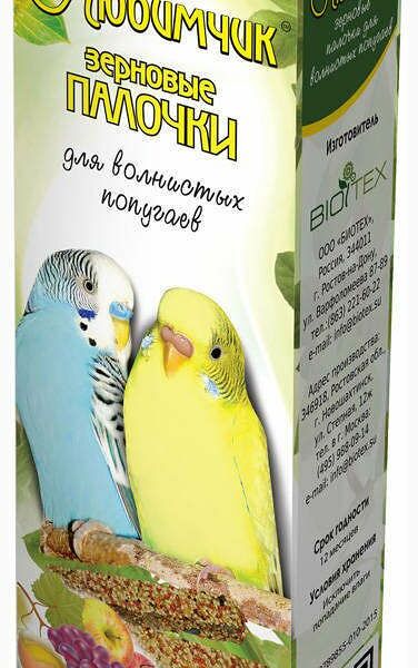 Лакомство для птиц зерновая палочка фруктово-яичная 2 шт ТМ Любимчик