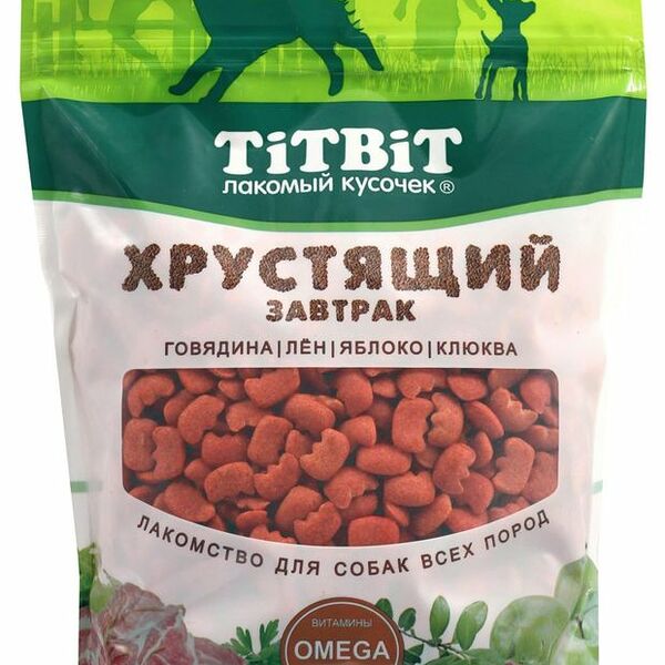 Лакомство для собак Titbit хрустящий завтрак с говядиной 700 г