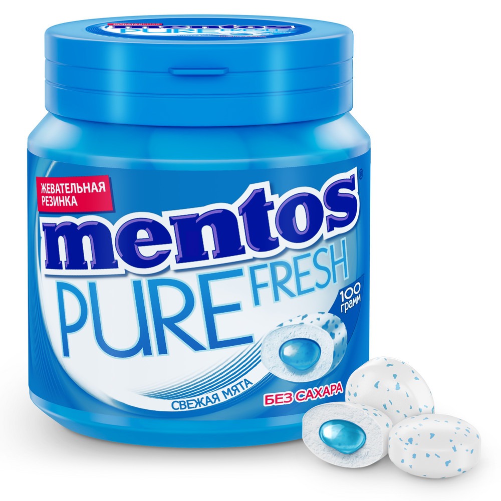 

Жевательная резинка Mentos Pure Fresh вкус Свежая мята 100г