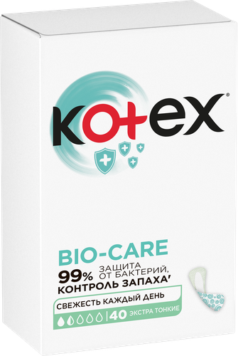 

Прокладки Kotex Bio-care ежедневные экстра тонкие 40 шт.