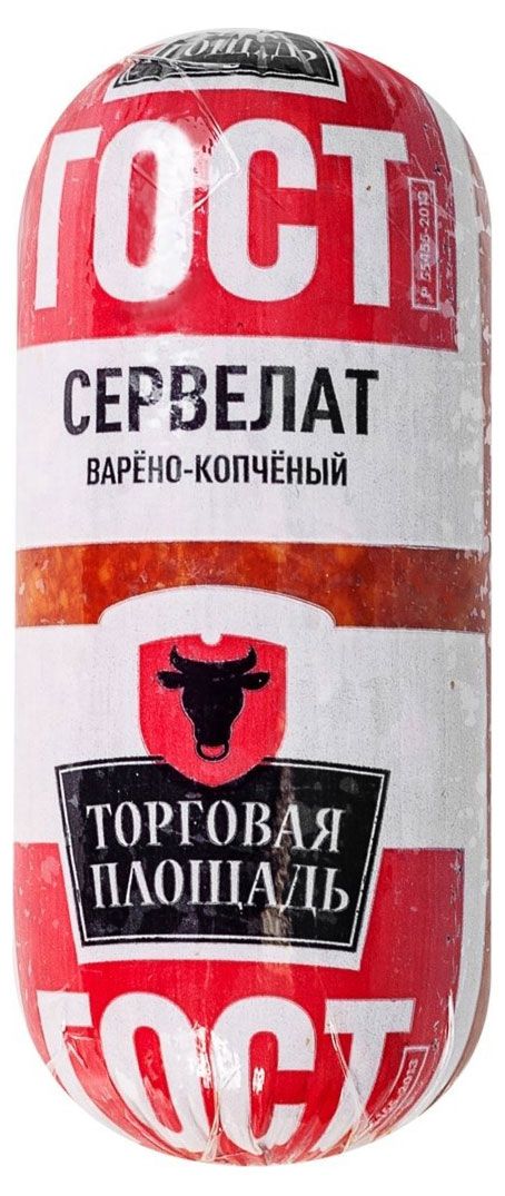 

Колбаса варено-копченая Торговая площадь Сервелат ГОСТ 300 г