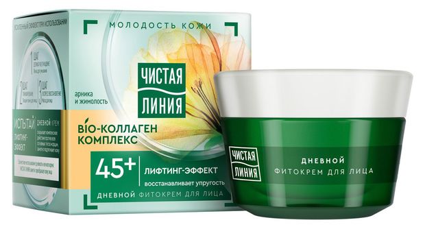 

Фито-крем для лица дневной Чистая Линия Комплекс коллаген 45+ 45 мл