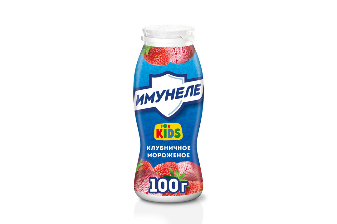 

Напиток кисломолочный Имунеле For Kids Клубничное мороженое 1.5% 100 г