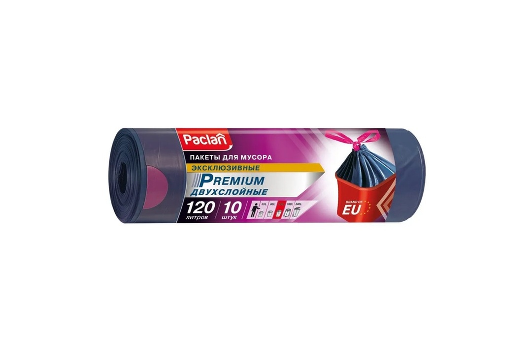 

Мешки для мусора ТМ Paclan (Паклан) Премиум 120 л