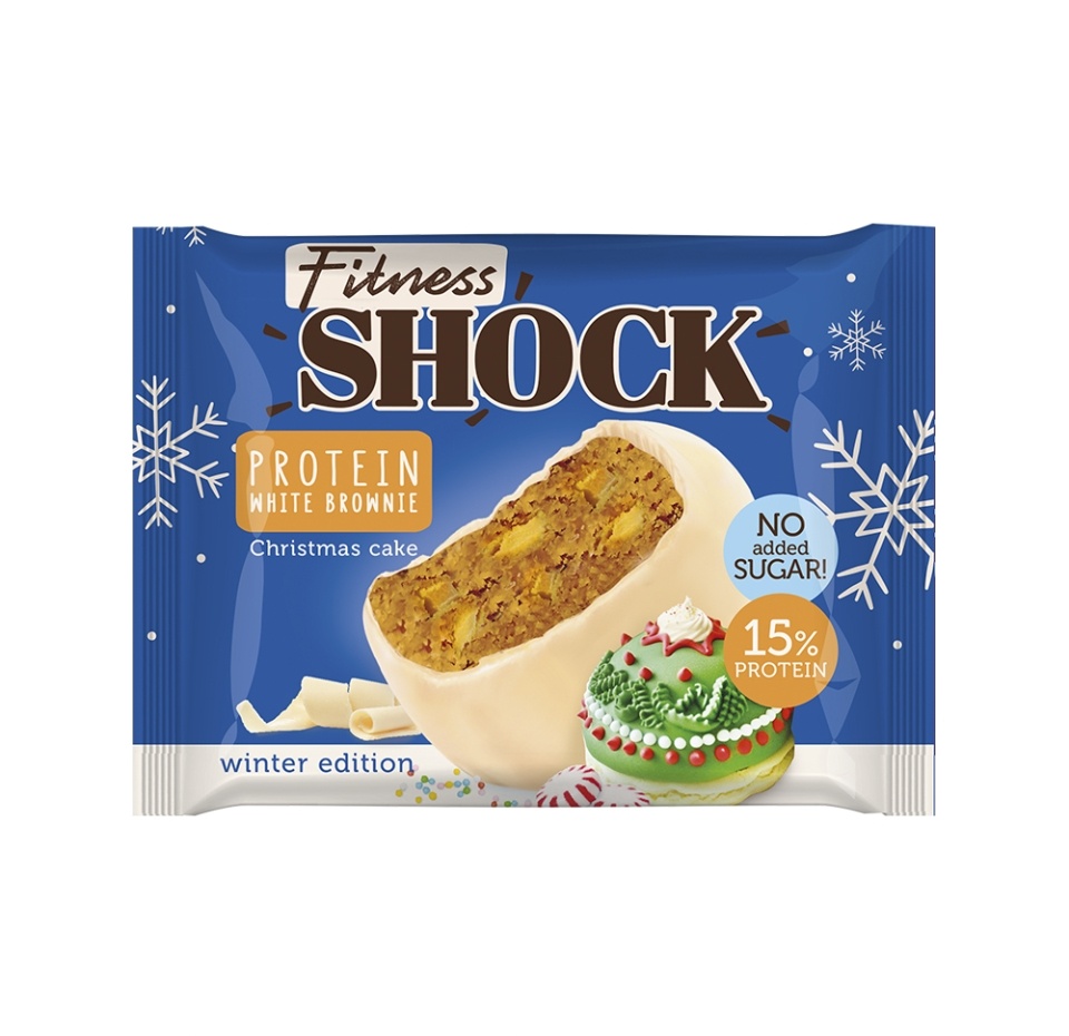 

Бисквит протеиновый FitnesSHOCK Брауни Christmas Cake (без сахара) 50 г