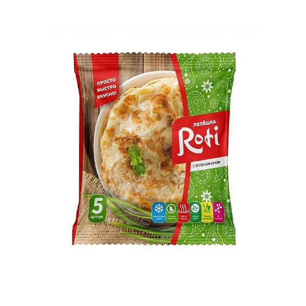 Лепешка Roti Ризык с зеленым луком 450г
