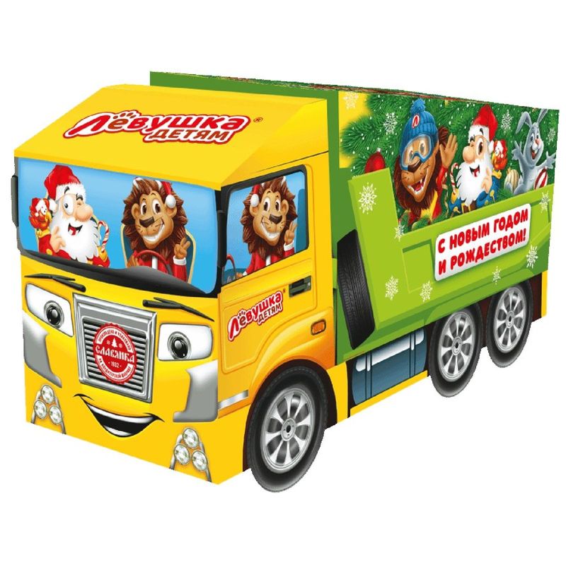 

Набор кондитерских изделий Славянка Левушка детям, Дорожный экипаж новогодний 571 г
