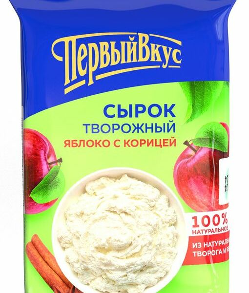 Сырок творожный Первый вкус Яблоко-корица 4.5%, 90 г