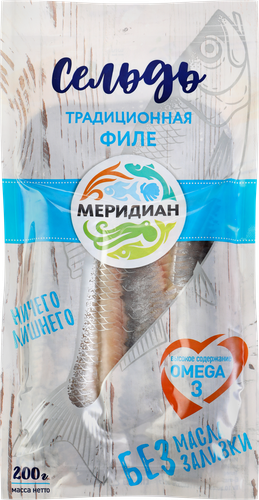 

Сельдь Меридиан традиционная филе 200 г