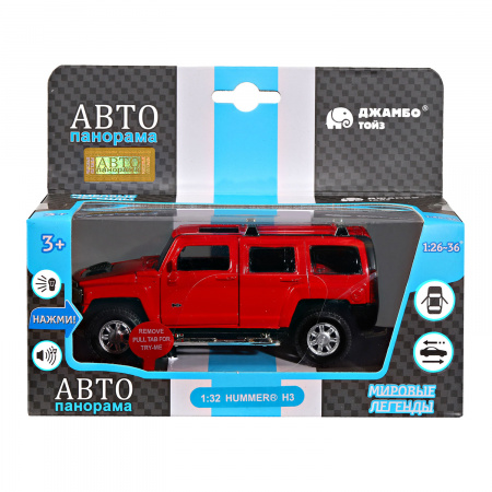 

Машина Автопанорама Hummer H3, красный, 1:32
