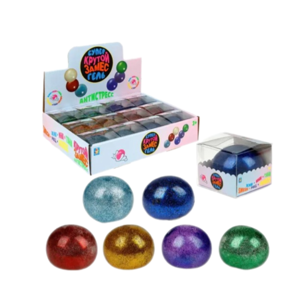 Игрушка антистресс 1Toy Крутой замес супергель шар, 6 см,1шт в ассортименте