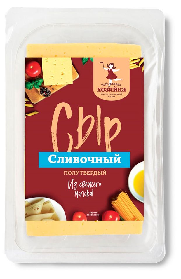 

Сыр Заботливая хозяйка Сливочный нарезка 45% 125 г