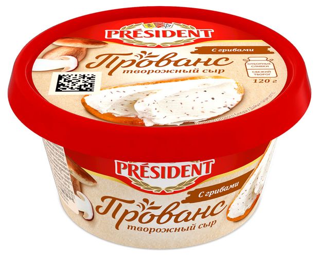 

Сыр-мусс творожный President Прованс с грибами 60% 120 г