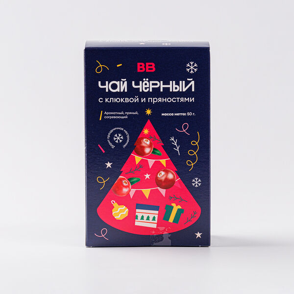 Чай черный ВкусВилл с клюквой и пряностями