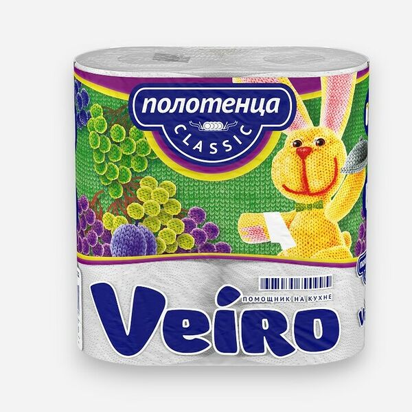 Бумажные полотенца Veiro Classic белые, 2 слоя, 2 рулона