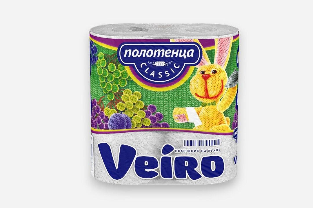

Бумажные полотенца Veiro Classic белые, 2 слоя, 2 рулона