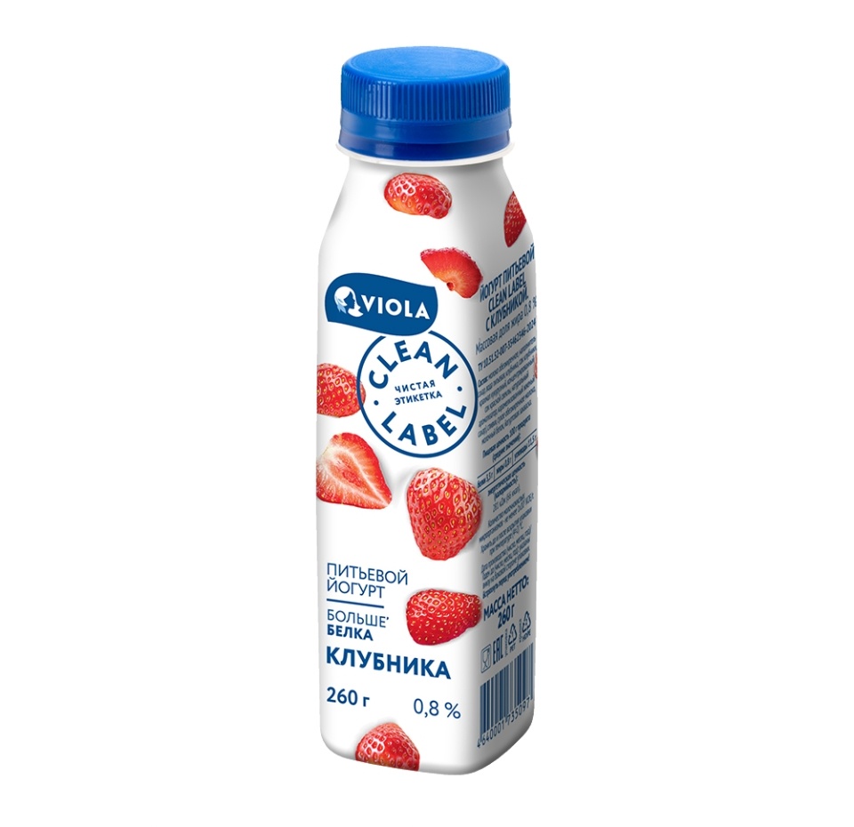 

Йогурт питьевой Viola clean label с клубникой 0.8% 260 г