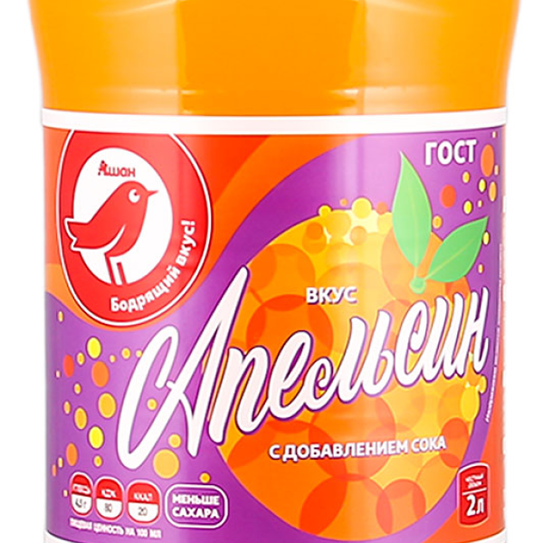Напиток сильногазированный АШАН Красная птица Оранж безалкогольный