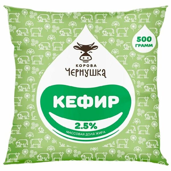 Кефир Корова Чернушка 2.5%, 500 г