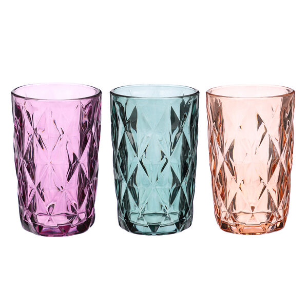Vetta набор стаканов для воды 3 шт, 350мл, стекло, цветные