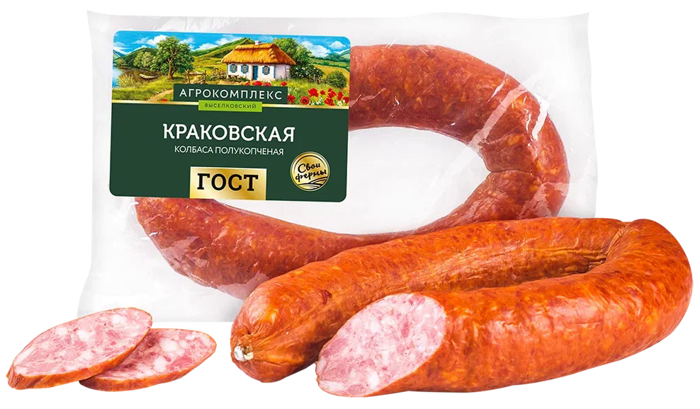 

Колбаса Агрокомплекс Выселковский Краковская полукопченая, вес