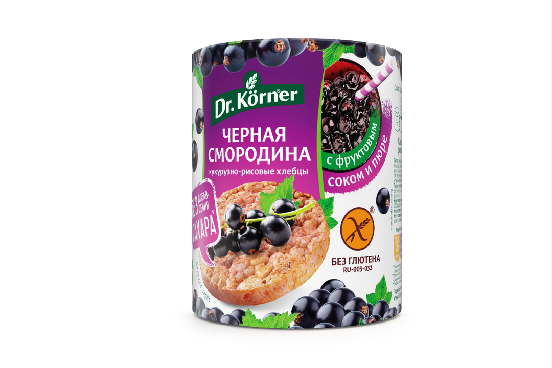

Хлебцы Dr. Korner кукурузно-рисовые хрустящие с черной смородиной 90г