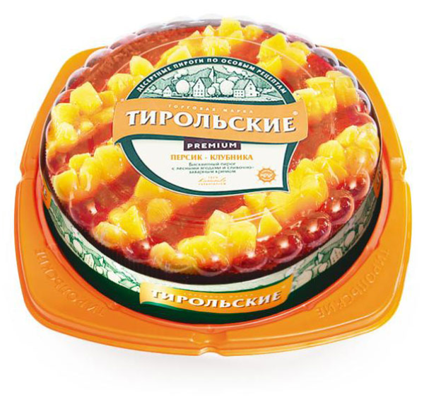 Пирог Тирольские пироги Персик-клубника 530 г