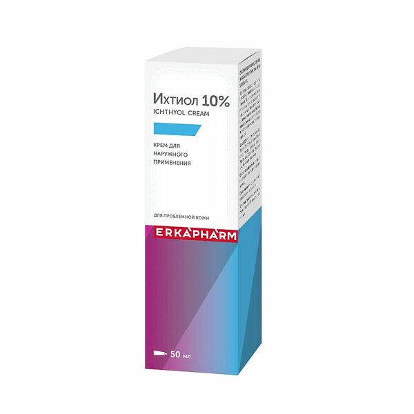 Крем Erkapharm Ихтиол для наружного применения 10% 50 мл