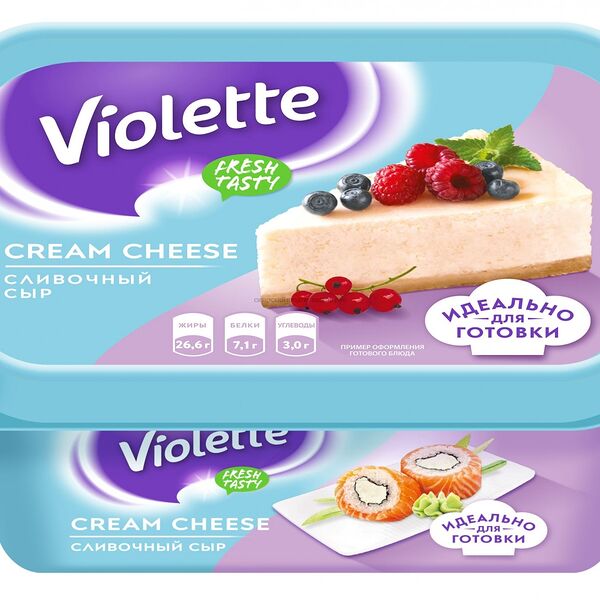 Сыр творожный Виолетта сливочный 400г